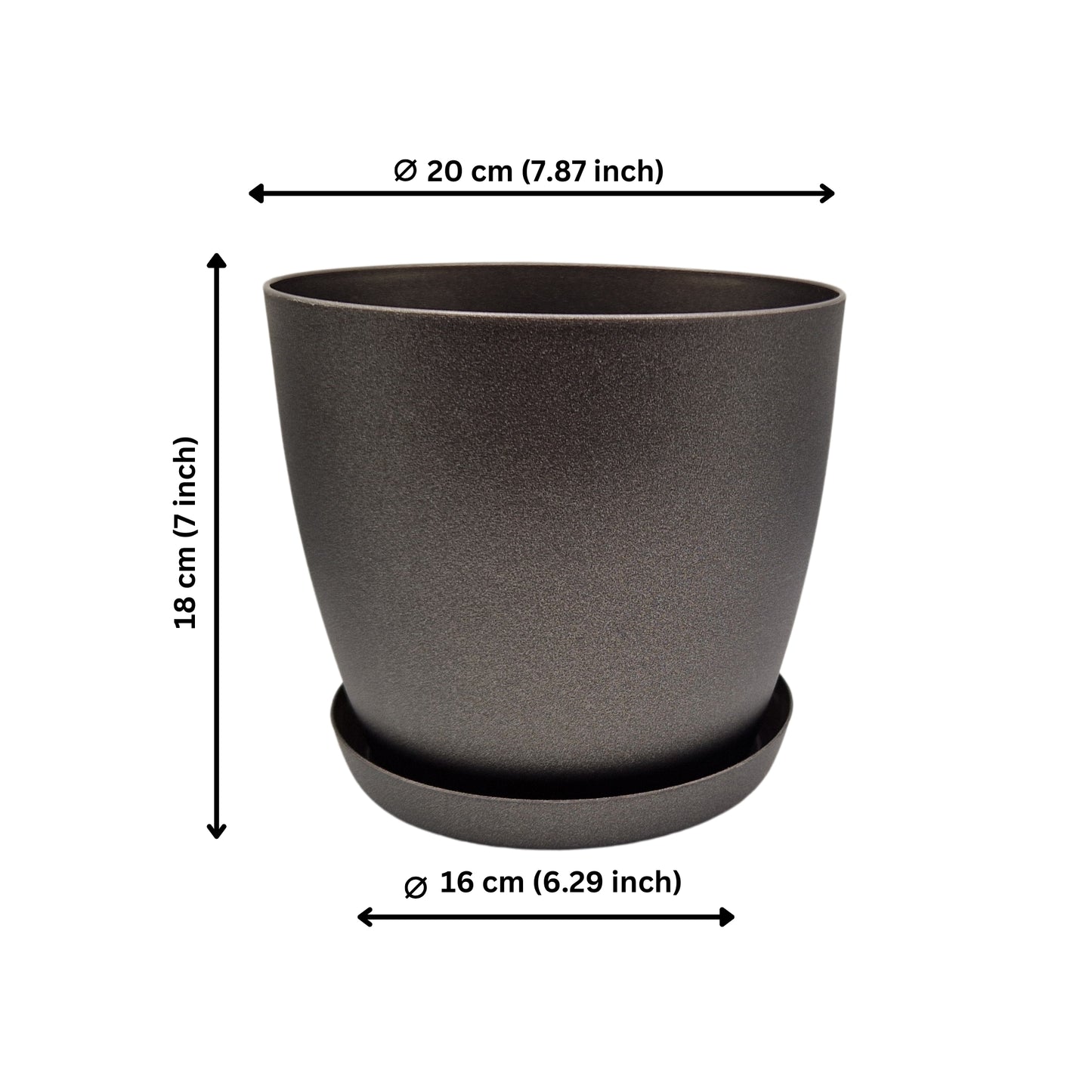 Plant Pots Indoor with Saucer – Elegant Matte Plastic Flower Pot – Durable Indoor & Outdoor Planter for House Plants, Herbs & Succulents