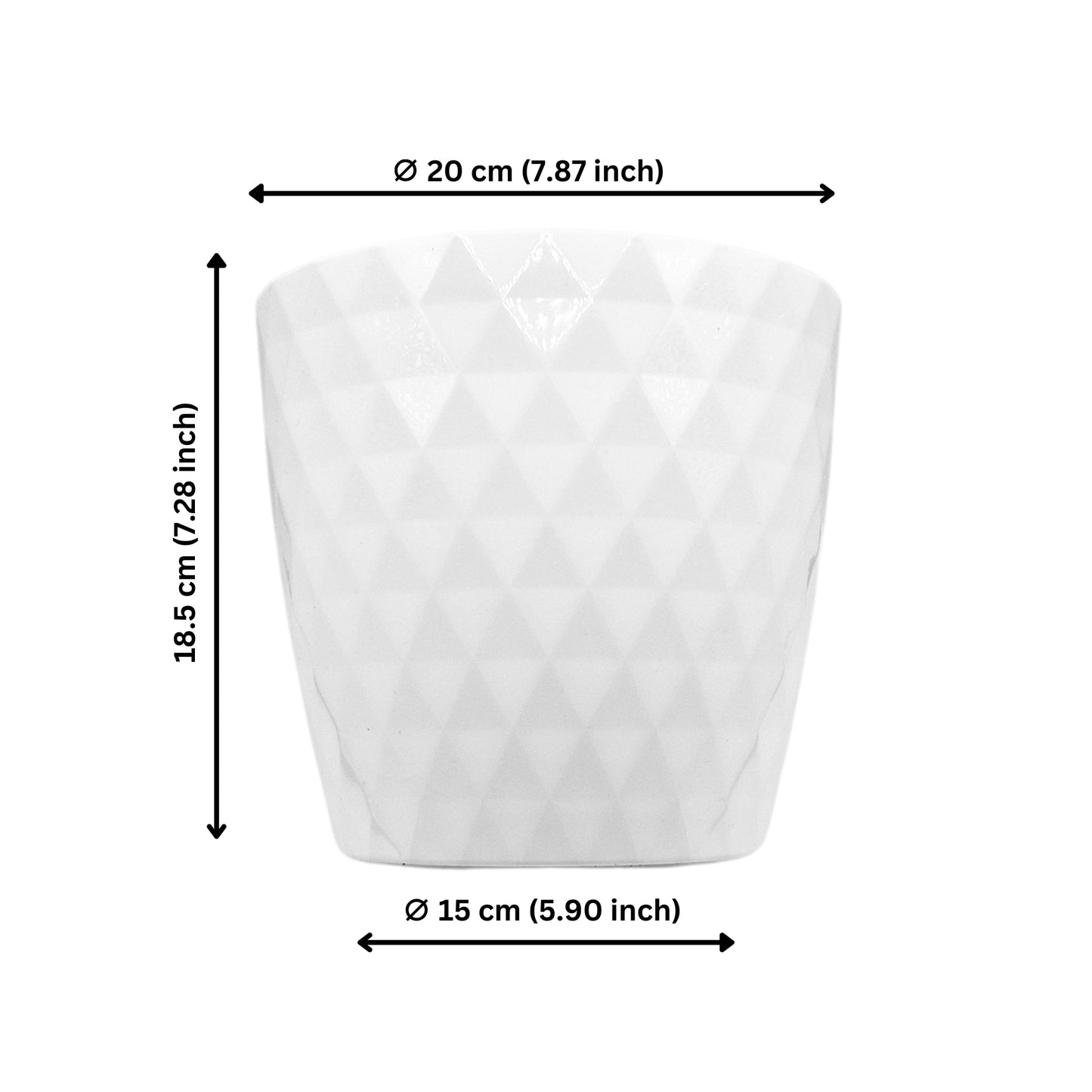 Plant Pots Indoor 20cm – Stylish Decorative Plastic Flower Pot with Glossy Crystal Surface – Durable Indoor & Outdoor Planter for House Plants, Herbs