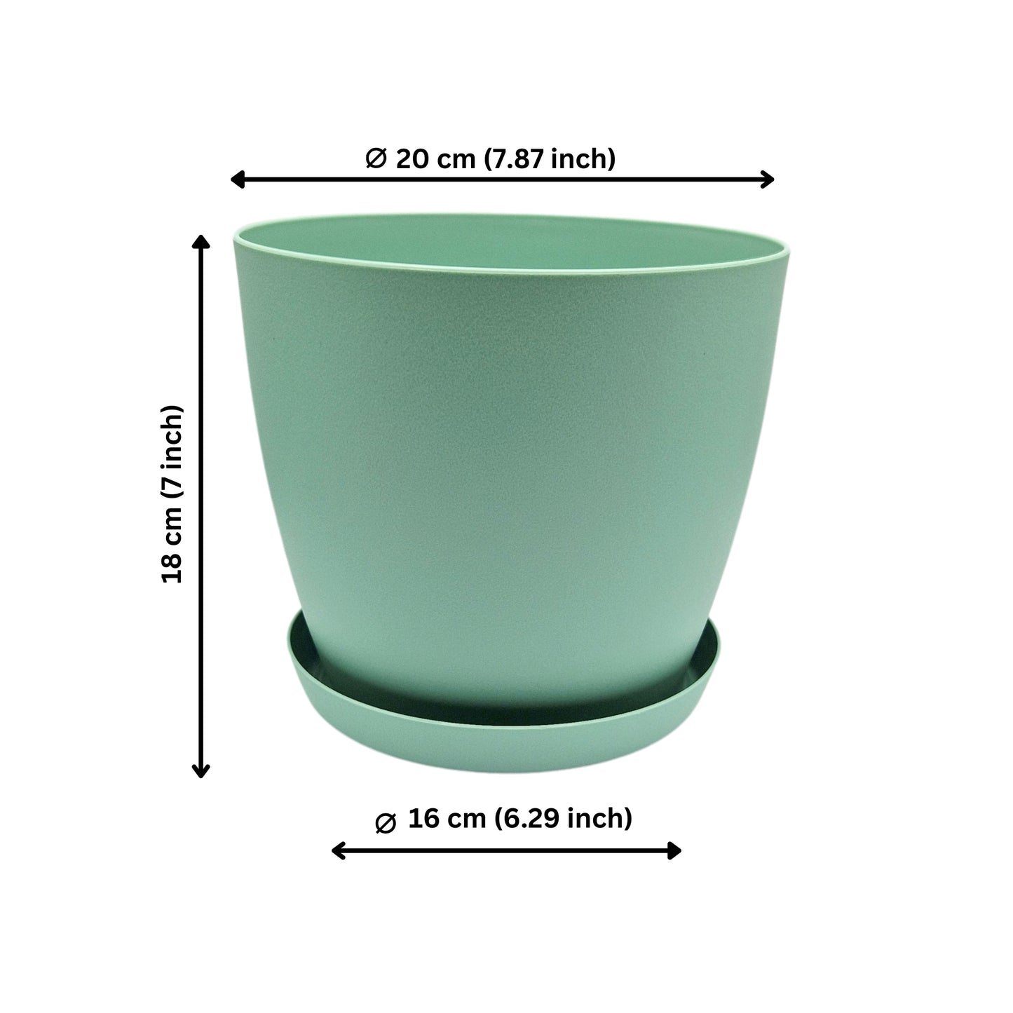 Plant Pots Indoor with Saucer – Elegant Matte Plastic Flower Pot – Durable Indoor & Outdoor Planter for House Plants, Herbs & Succulents