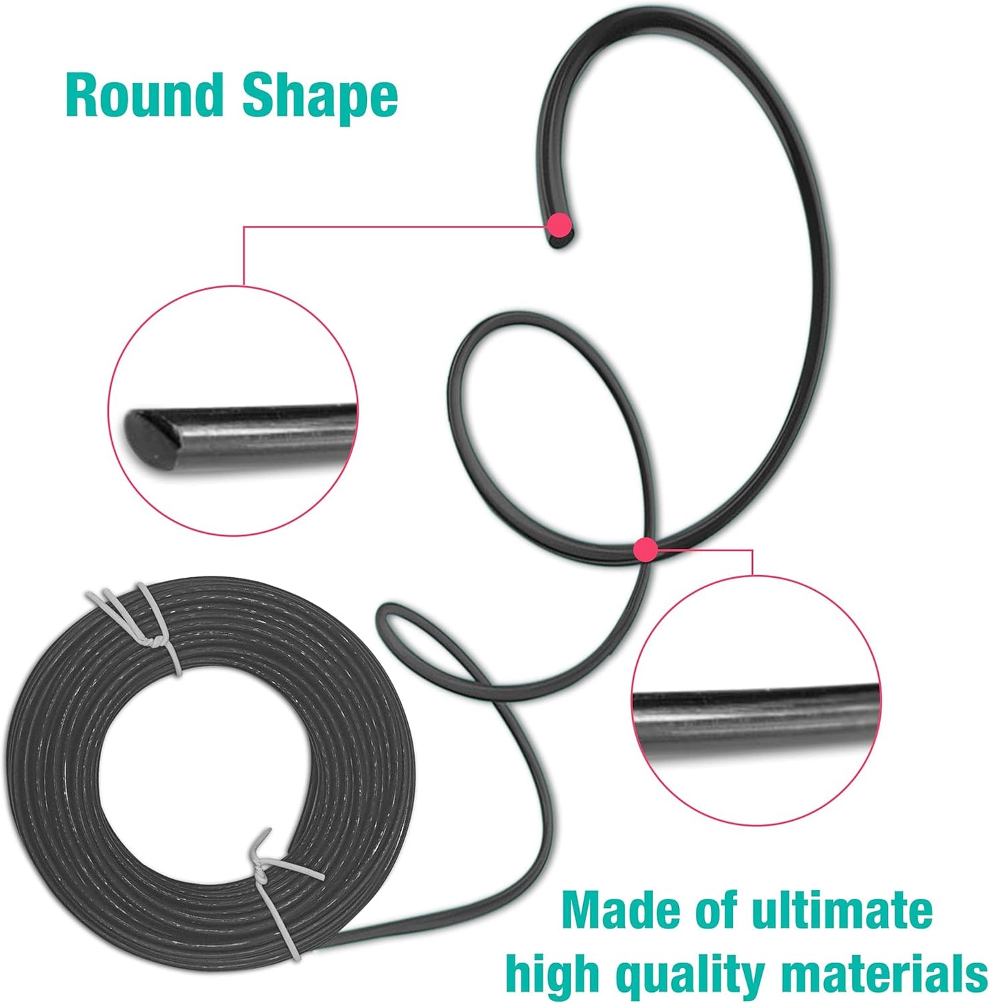 Strimmer Line Black Star – 2.4 mm x 15 m Strimmer Wire – Ideal for Professional Trimming of Medium to Long Grass