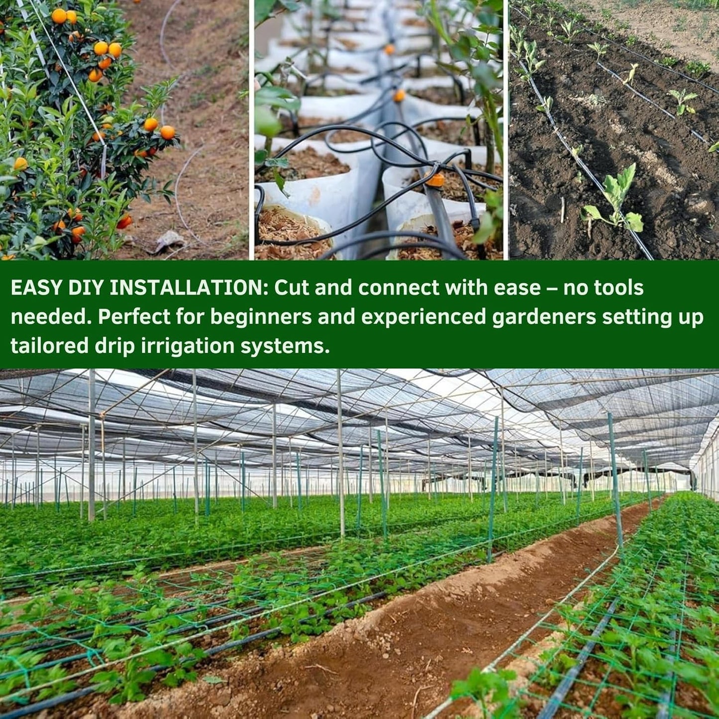 Irrigation Pipe 13mm / 16mm & 26-Pc Fittings Kit – LDPE Garden Watering Hose Set – Heavy Duty UV Resistant Tubing