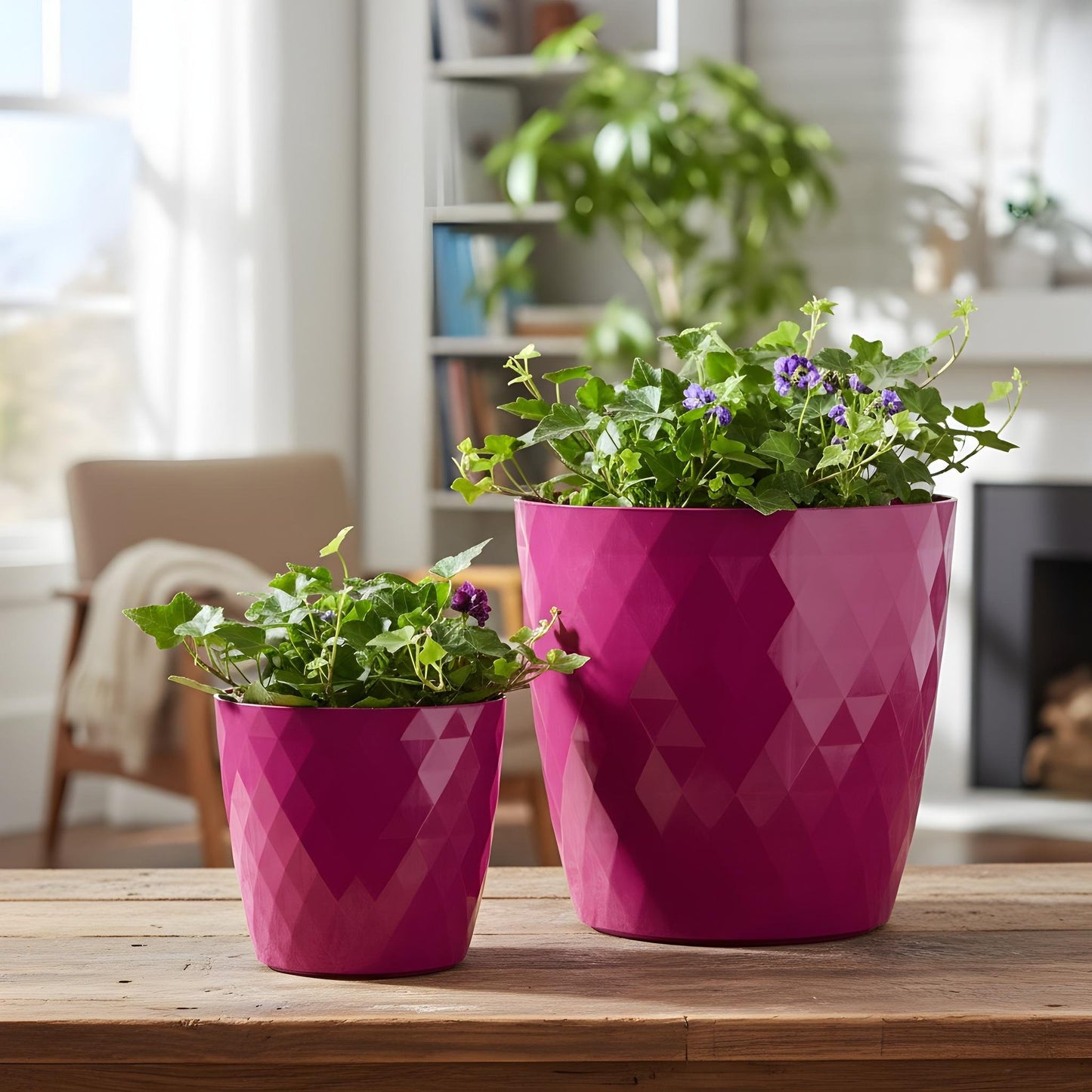 Plant Pots 12cm–30cm – Durable Indoor & Outdoor Plastic Planters with Glossy Finish – Modern Decorative Flower Pots for Houseplants, Herbs, and Home Décor