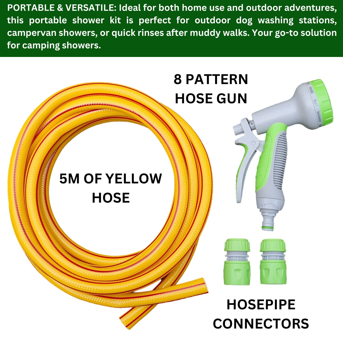 Ultimate Simple Dog & Cat Bath Kit - Portable Shower for Pets with Multi-Pattern Spray Gun