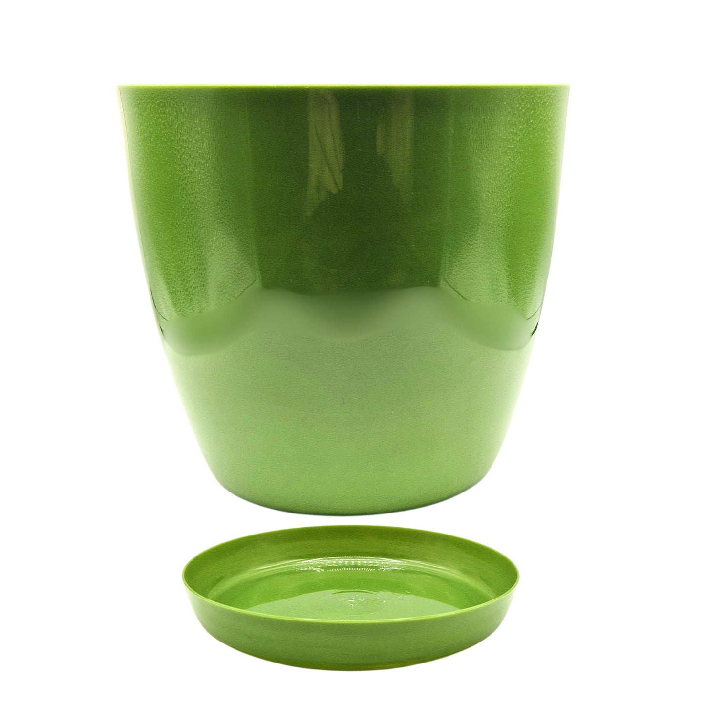 Plant Pots Indoor 20cm with Saucer – Stylish Glossy Plastic Flower Pot – Durable Indoor & Outdoor Planter for House Plants, Herbs, & Succulents