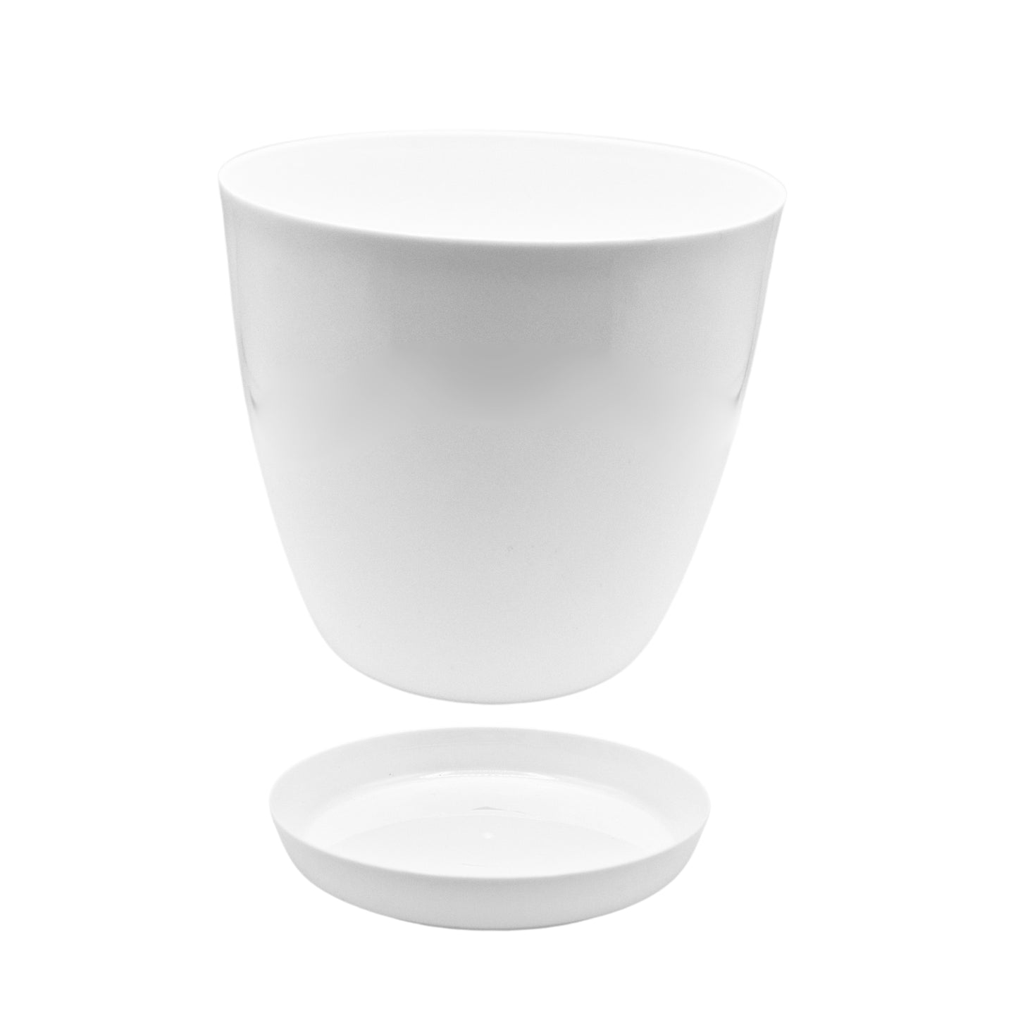 Plant Pots Indoor 20cm with Saucer – Stylish Glossy Plastic Flower Pot – Durable Indoor & Outdoor Planter for House Plants, Herbs, & Succulents