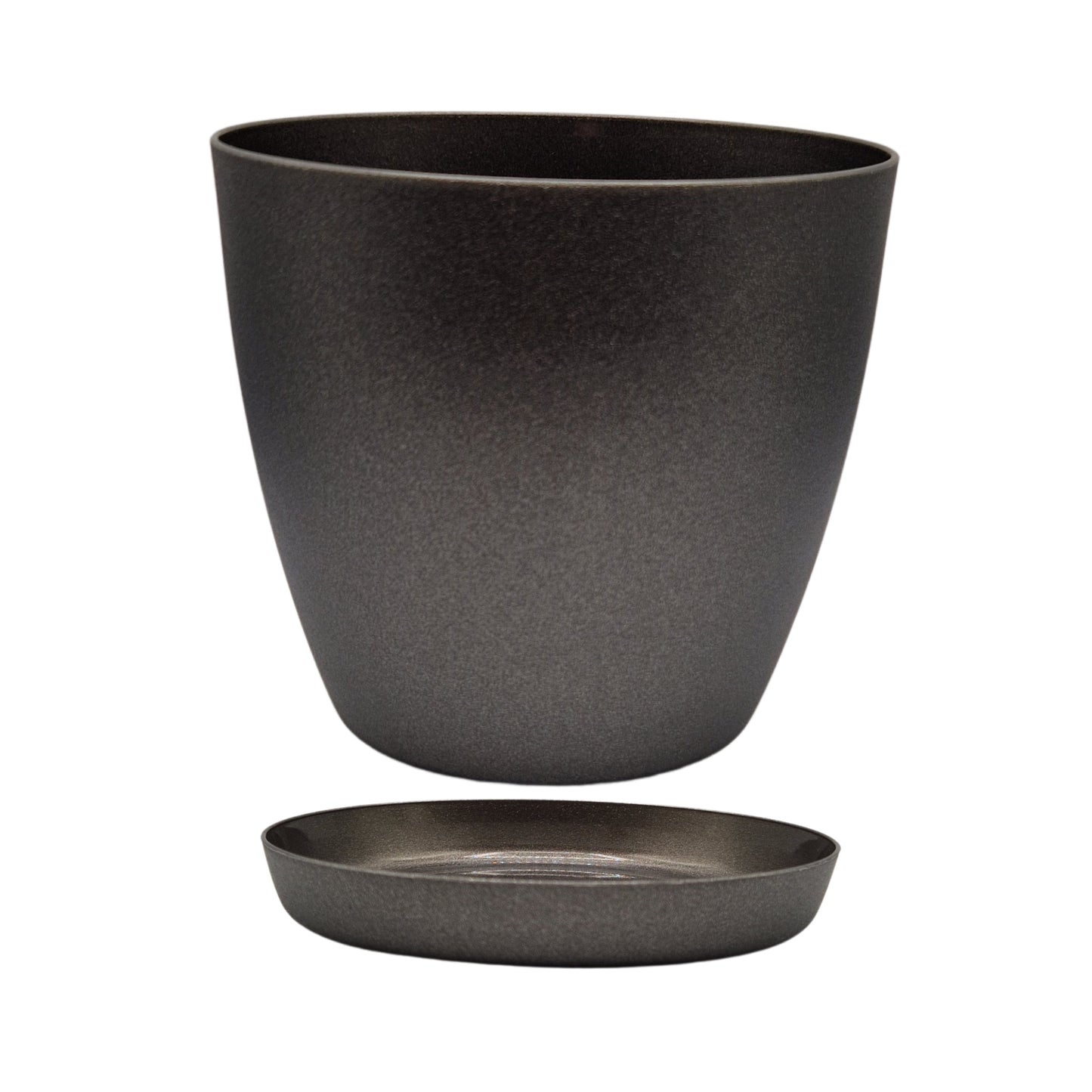 Plant Pots Indoor with Saucer – Elegant Matte Plastic Flower Pot – Durable Indoor & Outdoor Planter for House Plants, Herbs & Succulents