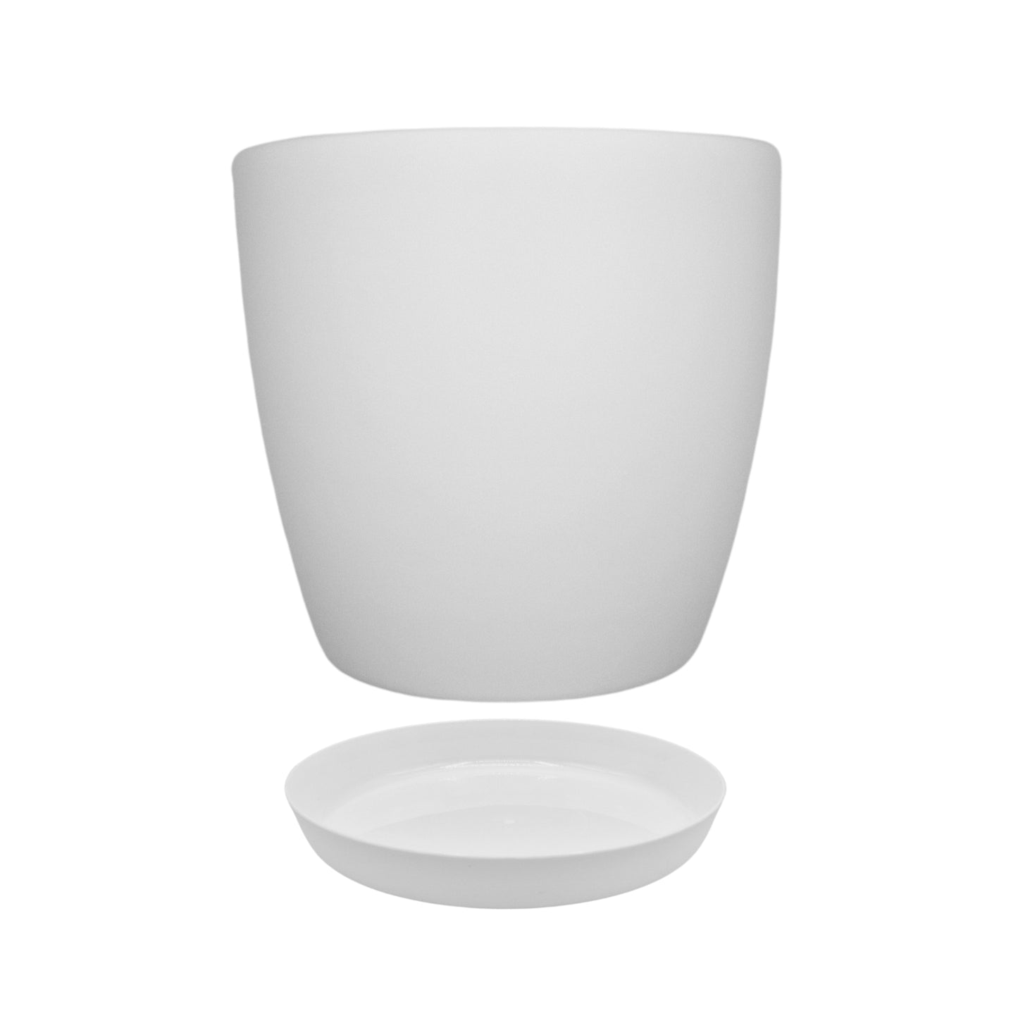 Plant Pots Indoor with Saucer – Elegant Matte Plastic Flower Pot – Durable Indoor & Outdoor Planter for House Plants, Herbs & Succulents