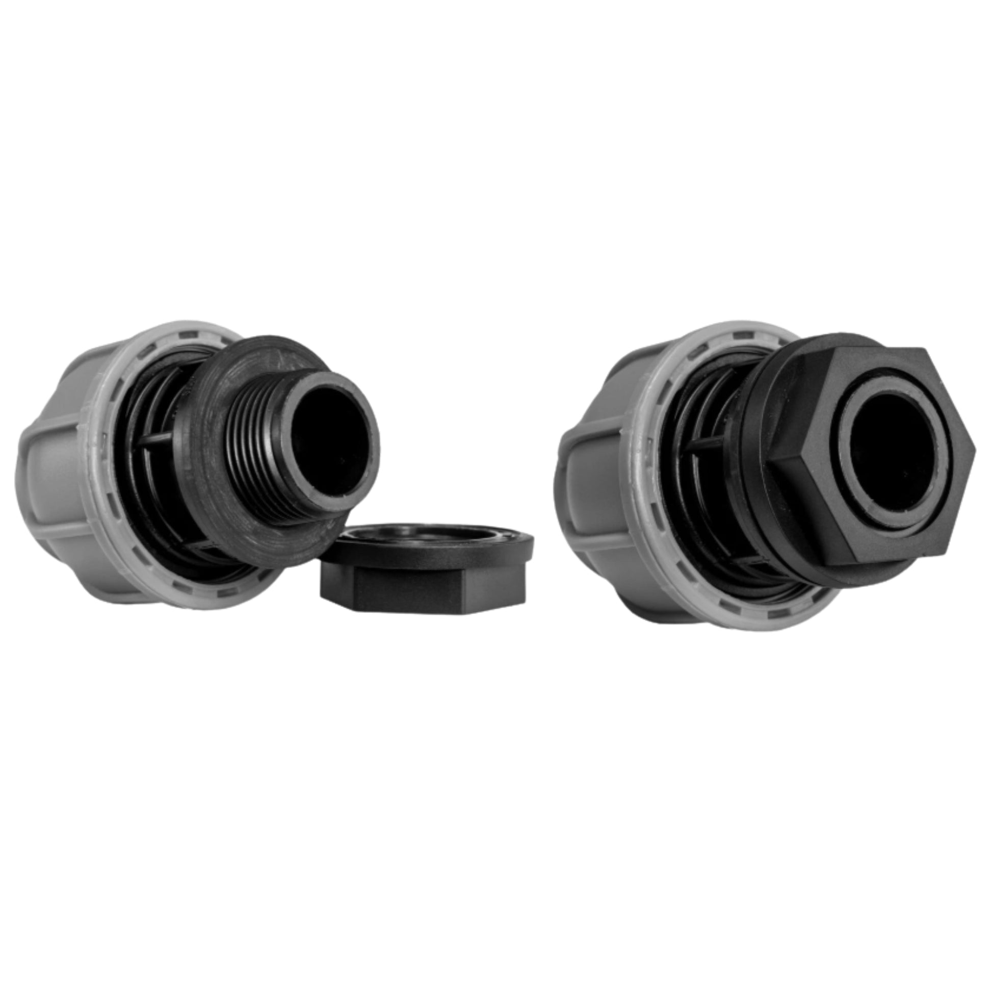 MDPE Water Tank Outlet Fitting with Nut & Washer – 20mm & 25mm Pipe Connector