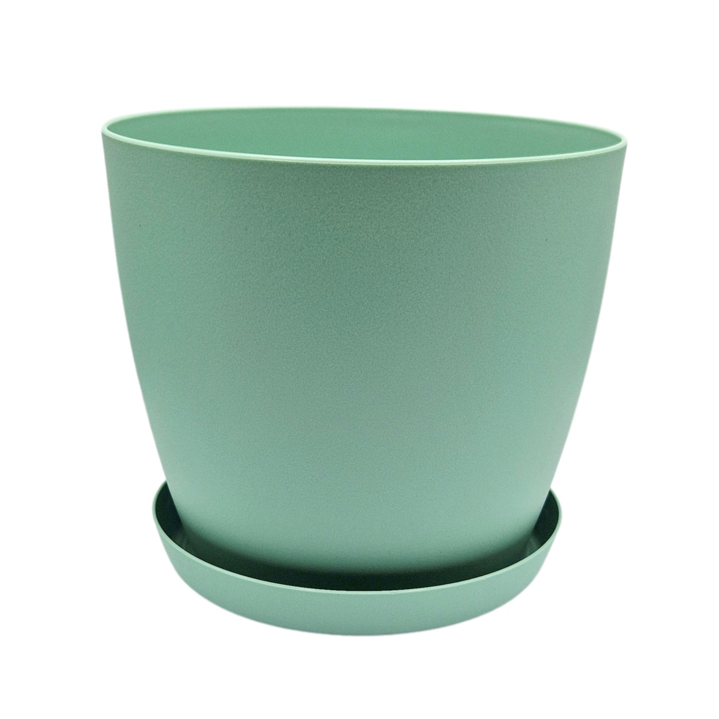 Plant Pots Indoor with Saucer – Elegant Matte Plastic Flower Pot – Durable Indoor & Outdoor Planter for House Plants, Herbs & Succulents