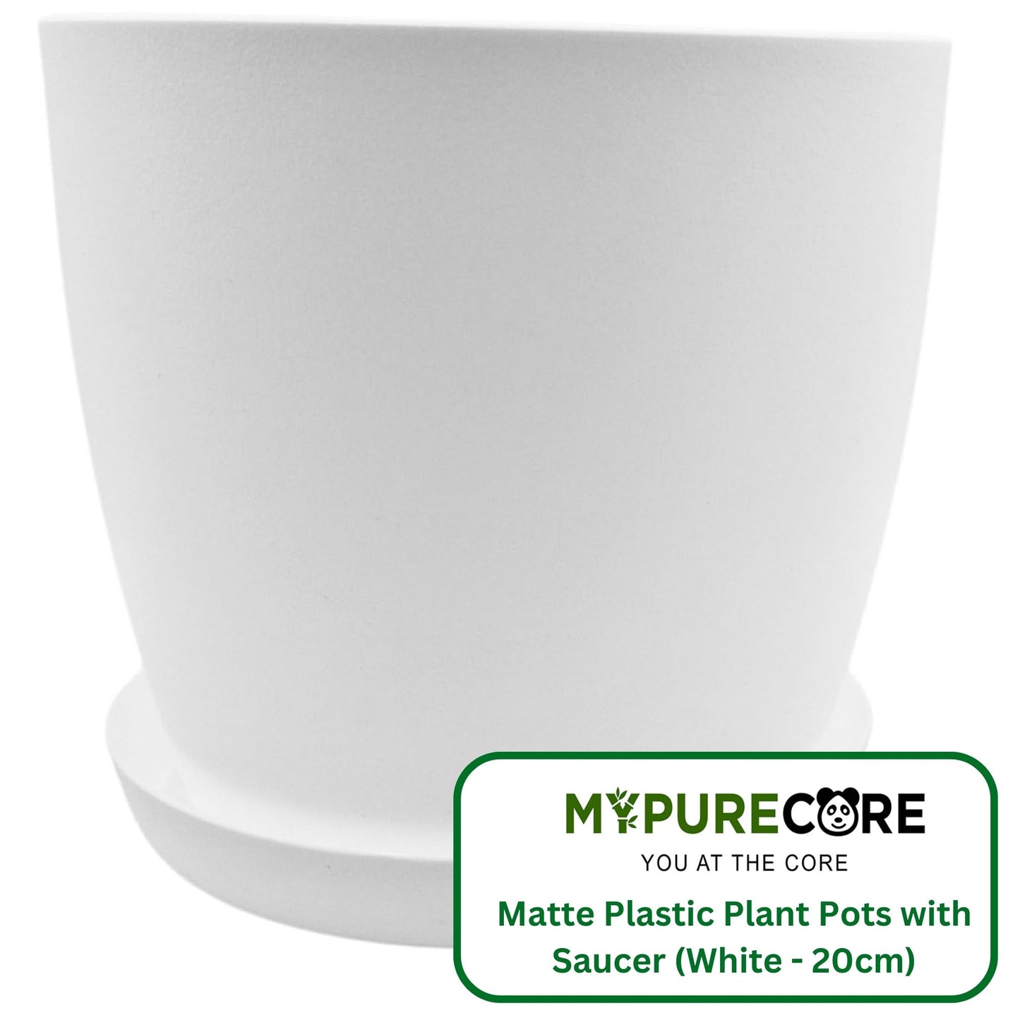 Plant Pots Indoor with Saucer – Elegant Matte Plastic Flower Pot – Durable Indoor & Outdoor Planter for House Plants, Herbs & Succulents