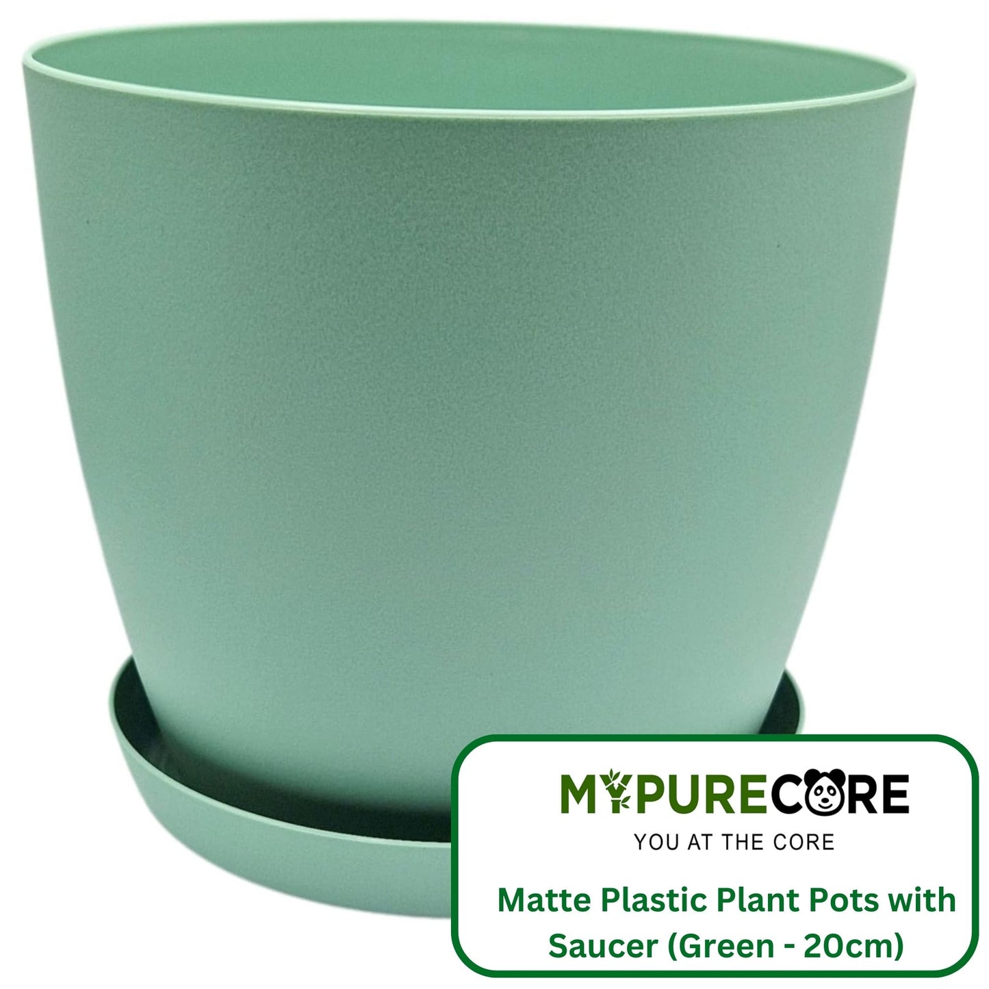 Plant Pots Indoor with Saucer – Elegant Matte Plastic Flower Pot – Durable Indoor & Outdoor Planter for House Plants, Herbs & Succulents