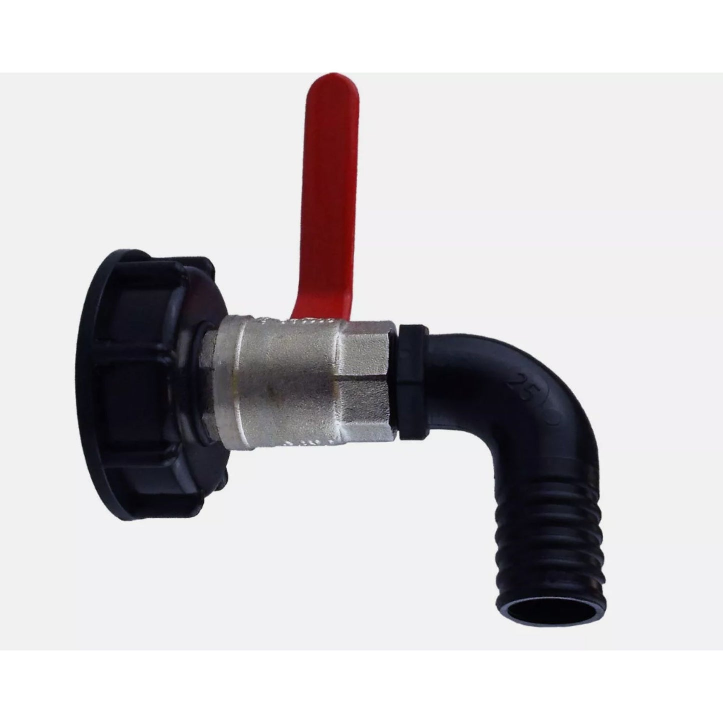 IBC 2” S60X6 Cap with Lever Valve & 25mm Barbed Pond Elbow Connector and PTFE Tape – Durable Leak-Proof Plumbing Solution