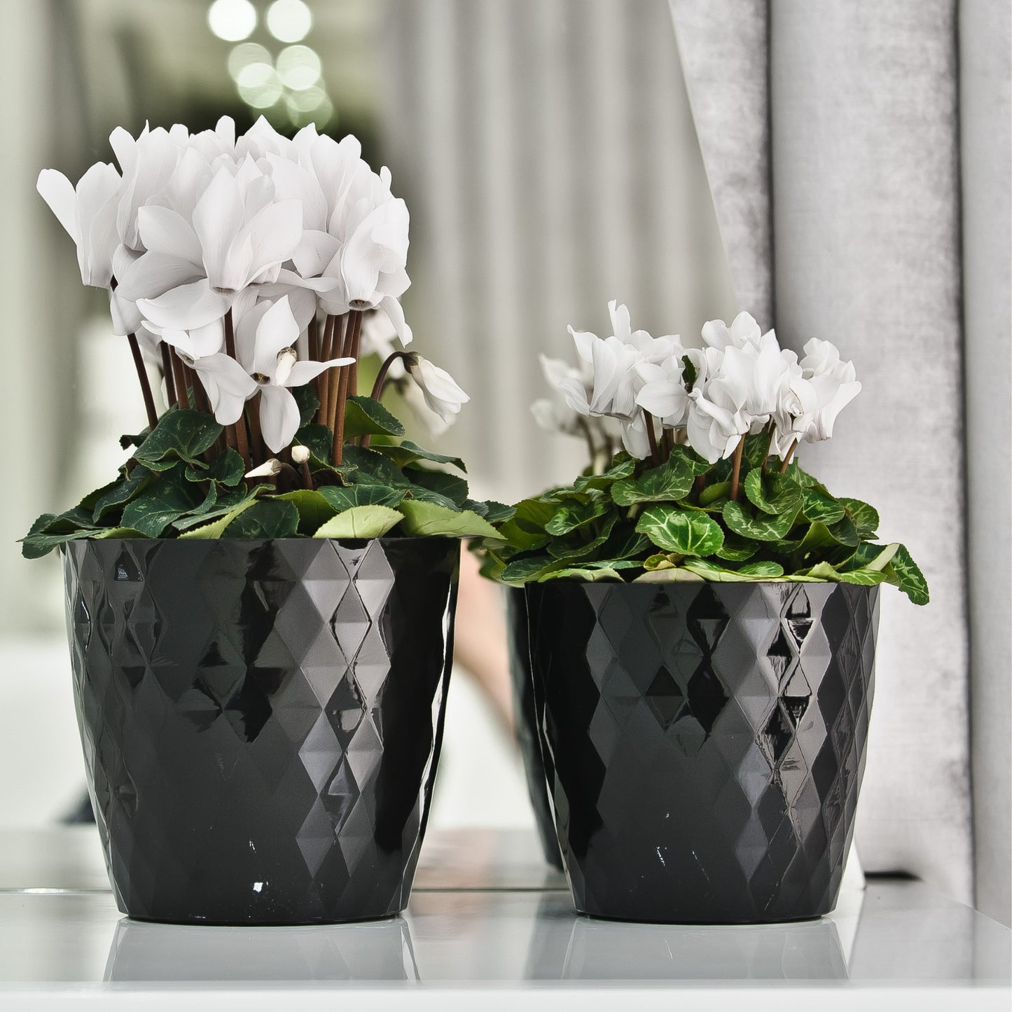 Plant Pots 12cm–30cm – Durable Indoor & Outdoor Plastic Planters with Glossy Finish – Modern Decorative Flower Pots for Houseplants, Herbs, and Home Décor
