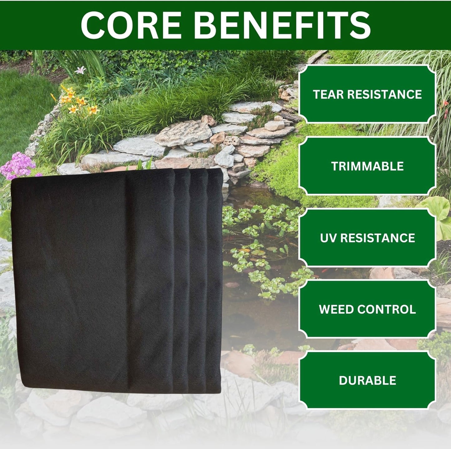 Pond Liner Underlay (3m x 5m), (3m x 3m) - Tear-Resistant, Durable Garden Pool Foundation - Perfect for Wildlife and Decorative Ponds