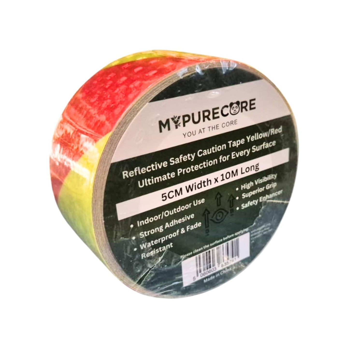 Reflective Safety Tape Red Yellow 5cm x 10m for Roads Parking and Machinery