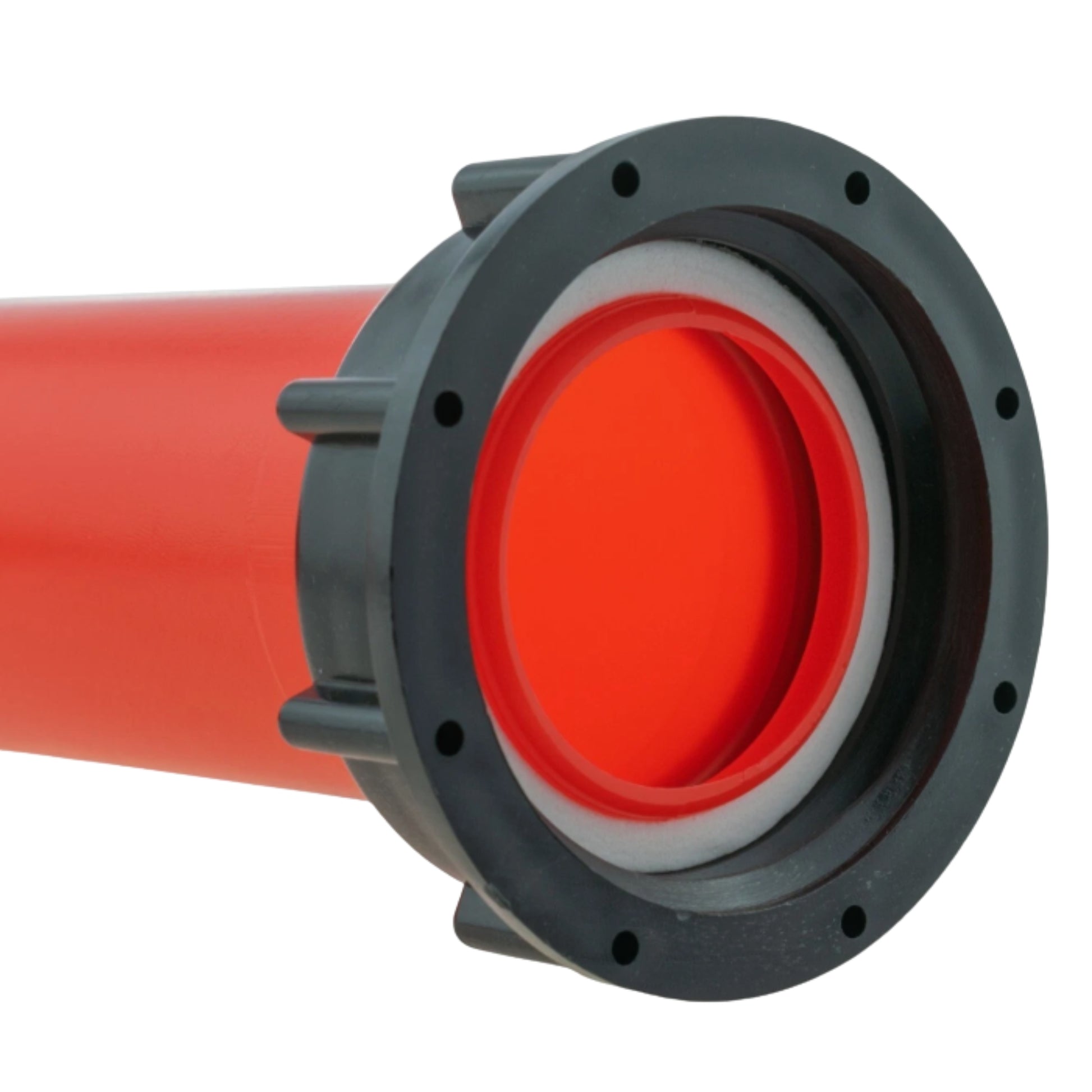 IBC Water Tank Downward Spout Connector - 2" Red Angle Outlet with Cap