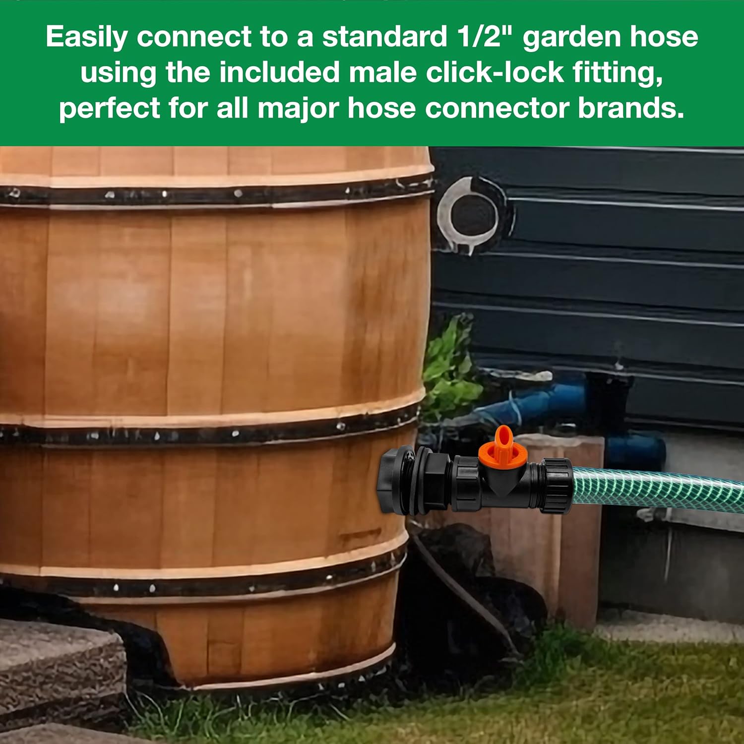 3/4" Water Butt Connector Ultimate Set - Control Water Flow with Built-in Valve and Secure Thread Connection with Additional Washer - Perfect for Water Butts and Storage Tanks