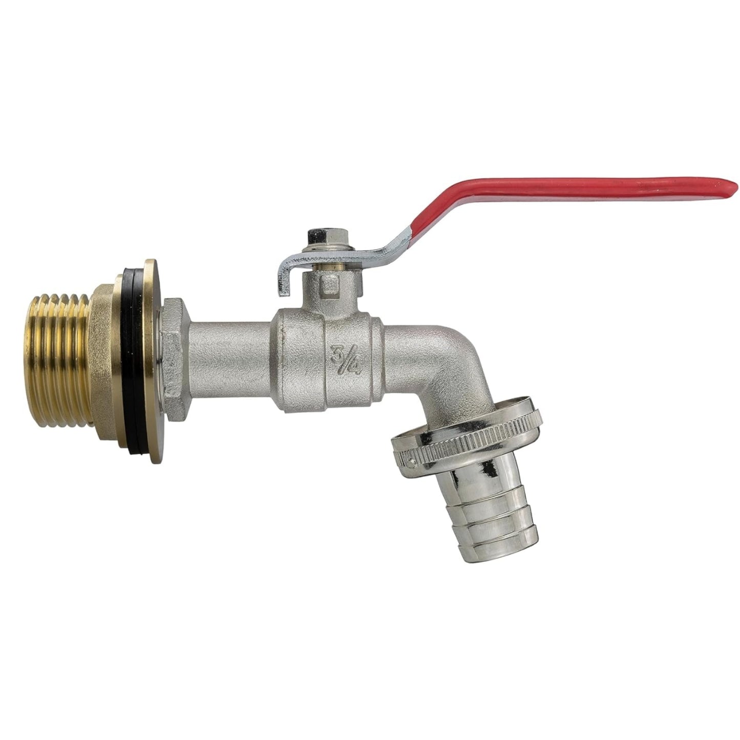 Water Butt Brass Kit 3/4" BSP to 1/2" – Heavy-Duty Brass Tank Connector with PTFE Tape & Lever Tap Options – Rainwater Harvesting, Barrels & IBC Containers