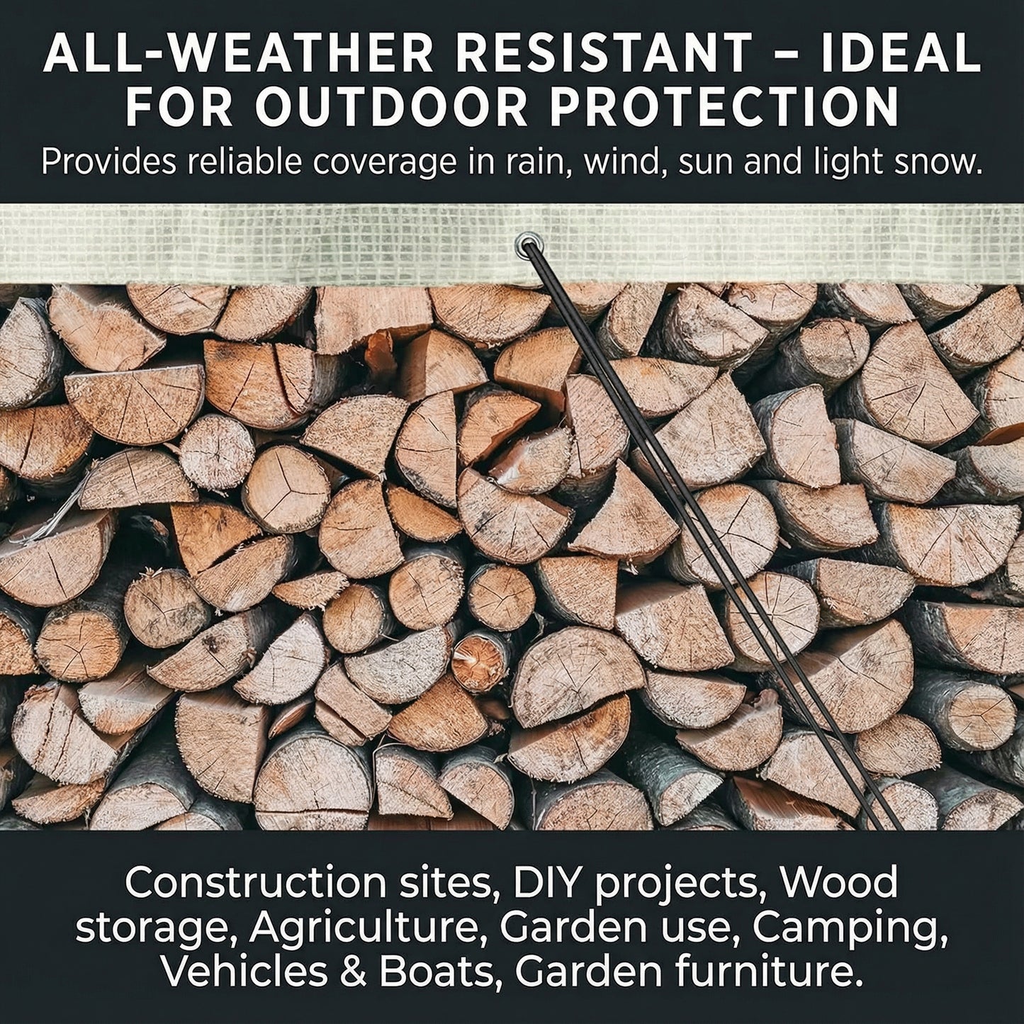 MYPURECORE Clear Weatherproof Tarpaulin 100GSM with 10 Bungee Balls – Heavy Duty Weatherproof Tarpaulin with Reinforced Edges & Eyelets – Transparent Tarp for Garden & Outdoor Use