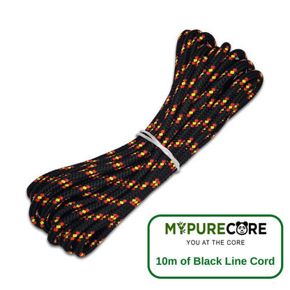 10mm Poly Braided Rope – 10m of Black Line Cord – Reliable and Resilient Paracord for Multiple Tasks