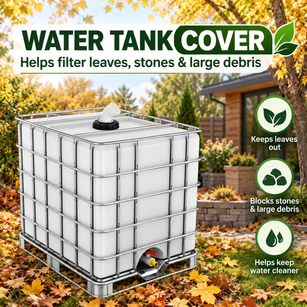 IBC Lid Tank Cap Elbow Outlet Filter Cap 155mm 45 Degree Black