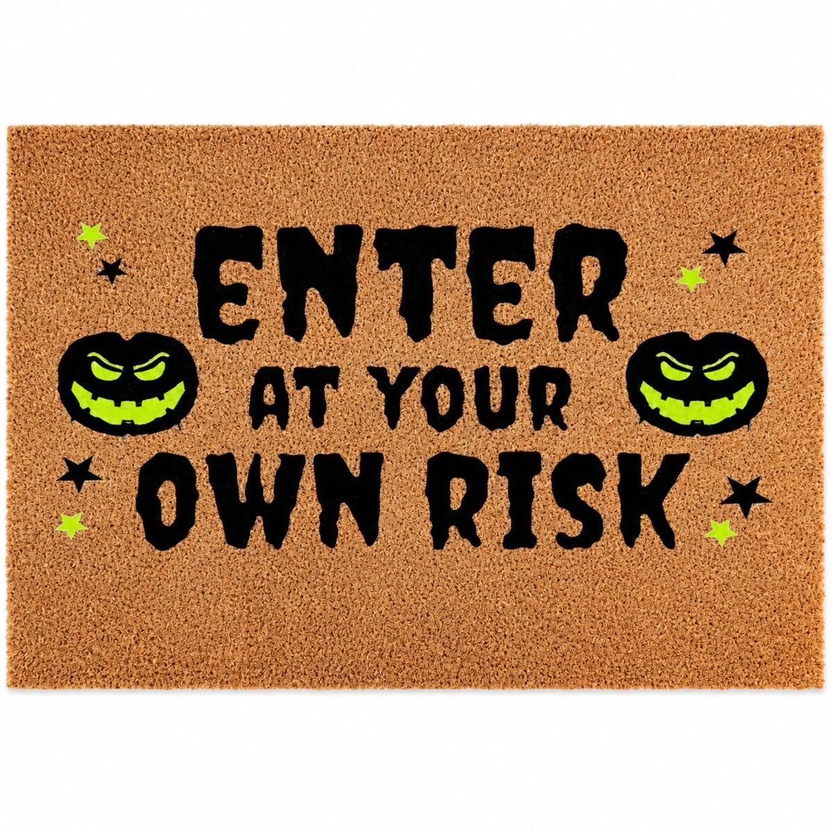 Halloween Coir Door Mat – Non-Slip, Absorbent, Eco-Friendly – 3 Spooky Designs
