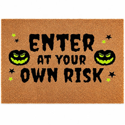 Halloween Coir Door Mat – Non-Slip, Absorbent, Eco-Friendly – 3 Spooky Designs