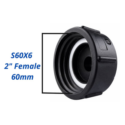 IBC Tank Hose Tail Adaptor S60x6 2" Coarse Thread Hose Barb Connector - Various Sizes