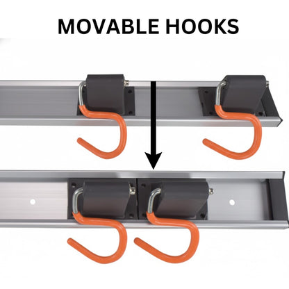 Tool Rack Rail Wall Mount Organizer Garage Garden Shed Storage 3 or 5 Hooks