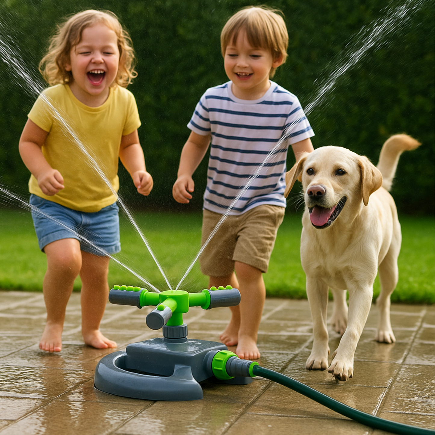 3-Arm Rotating Lawn Sprinkler Adjustable Spray – Garden Yard Watering Tool