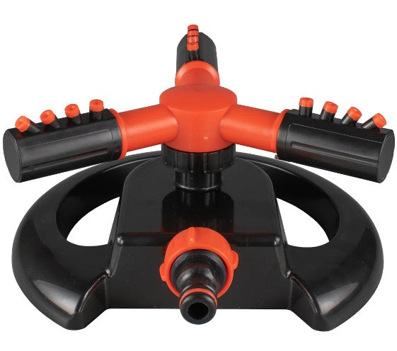 Lawn Sprinkler 3-Arm Adjustable Rotating – Garden Water Sprayer for Lawns, Flower Beds & Vegetable Patches – Wide Coverage Outdoor Irrigation Sprinkle