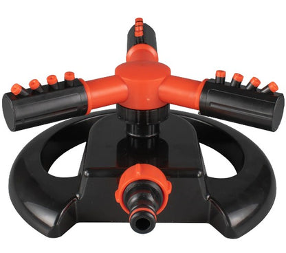 Lawn Sprinkler 3-Arm Adjustable Rotating – Garden Water Sprayer for Lawns, Flower Beds & Vegetable Patches – Wide Coverage Outdoor Irrigation Sprinkle