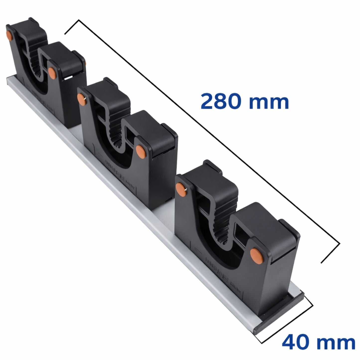 Tool Holder Wall Mount Aluminium Rail Gripper Storage Rack 3 or 5 Handles