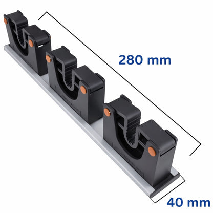 Tool Holder Wall Mount Aluminium Rail Gripper Storage Rack 3 or 5 Handles