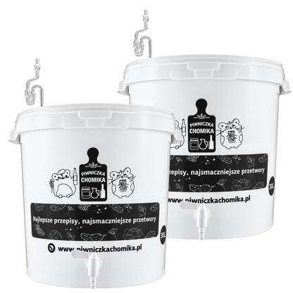 Fermentation Bucket 30L with Tap & Airlock Home Brew Wine Brewing PACK OF 2