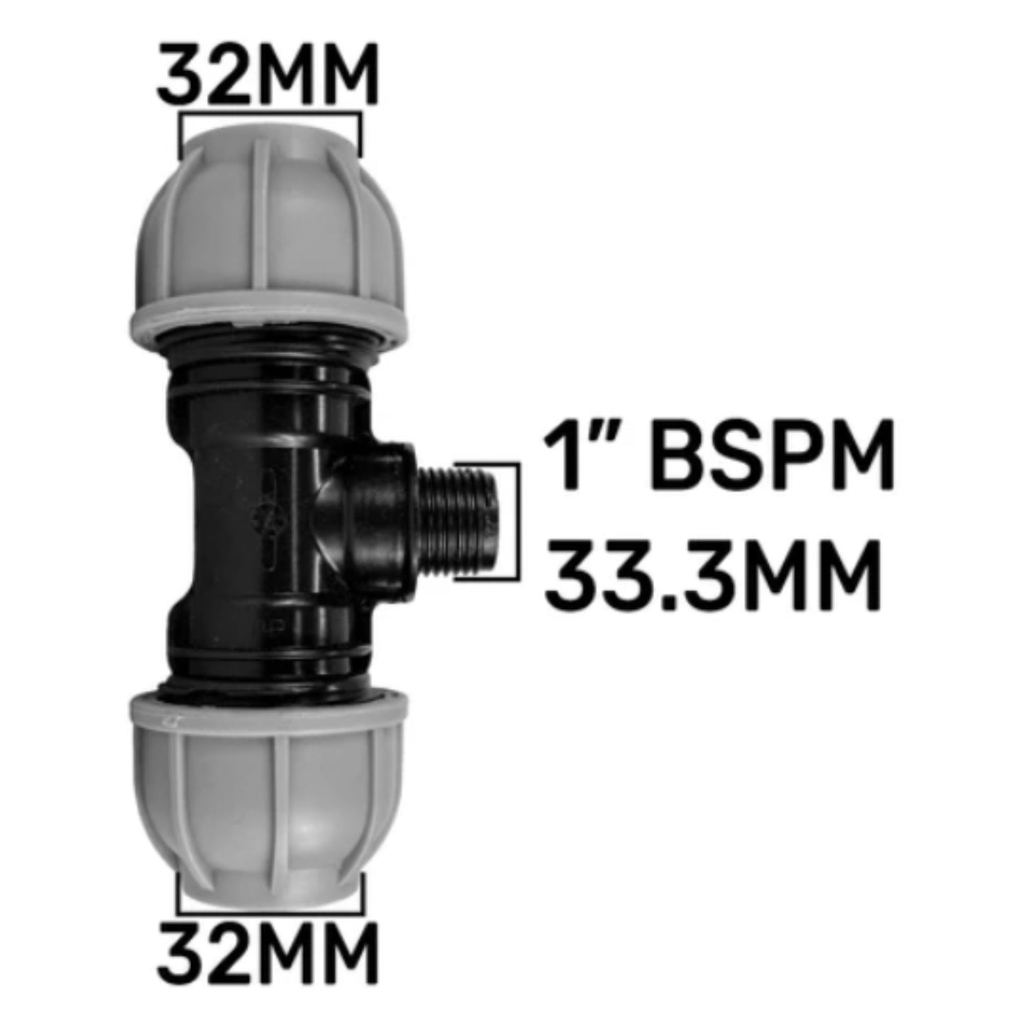 IBC S60X6 Cap Kit with 1” Lever Valve, 32mm MDPE Tee and PTFE Tape – Durable Leak-Proof Plumbing Solution
