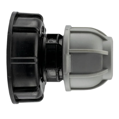 Water Tank Adapter IBC S60x6 to MDPE Pipe 20mm/25mm/32mm - Straight, Elbow, Tee