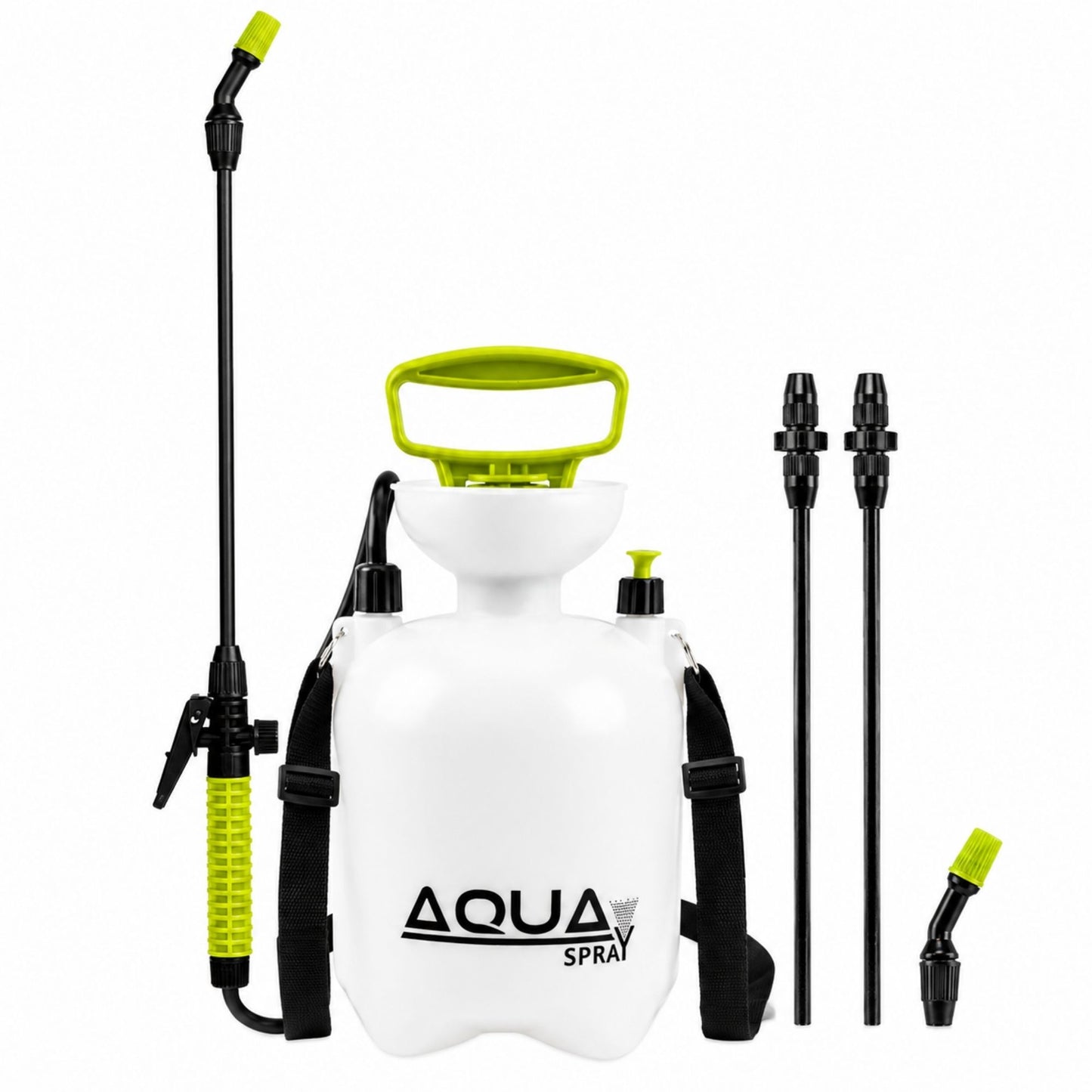 Pressure Sprayer 3L Garden Spray Bottle with Adjustable Telescopic Lance, Round & Flat Nozzles, Shoulder Strap for Plants & Weed Control