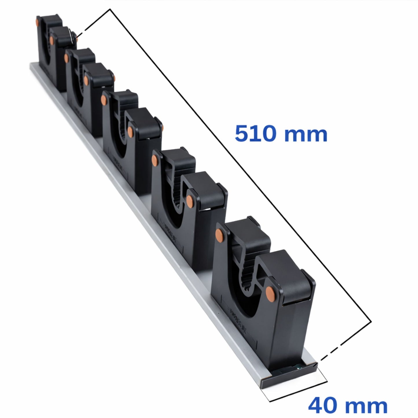 Tool Holder Wall Mount Aluminium Rail Gripper Storage Rack 3 or 5 Handles