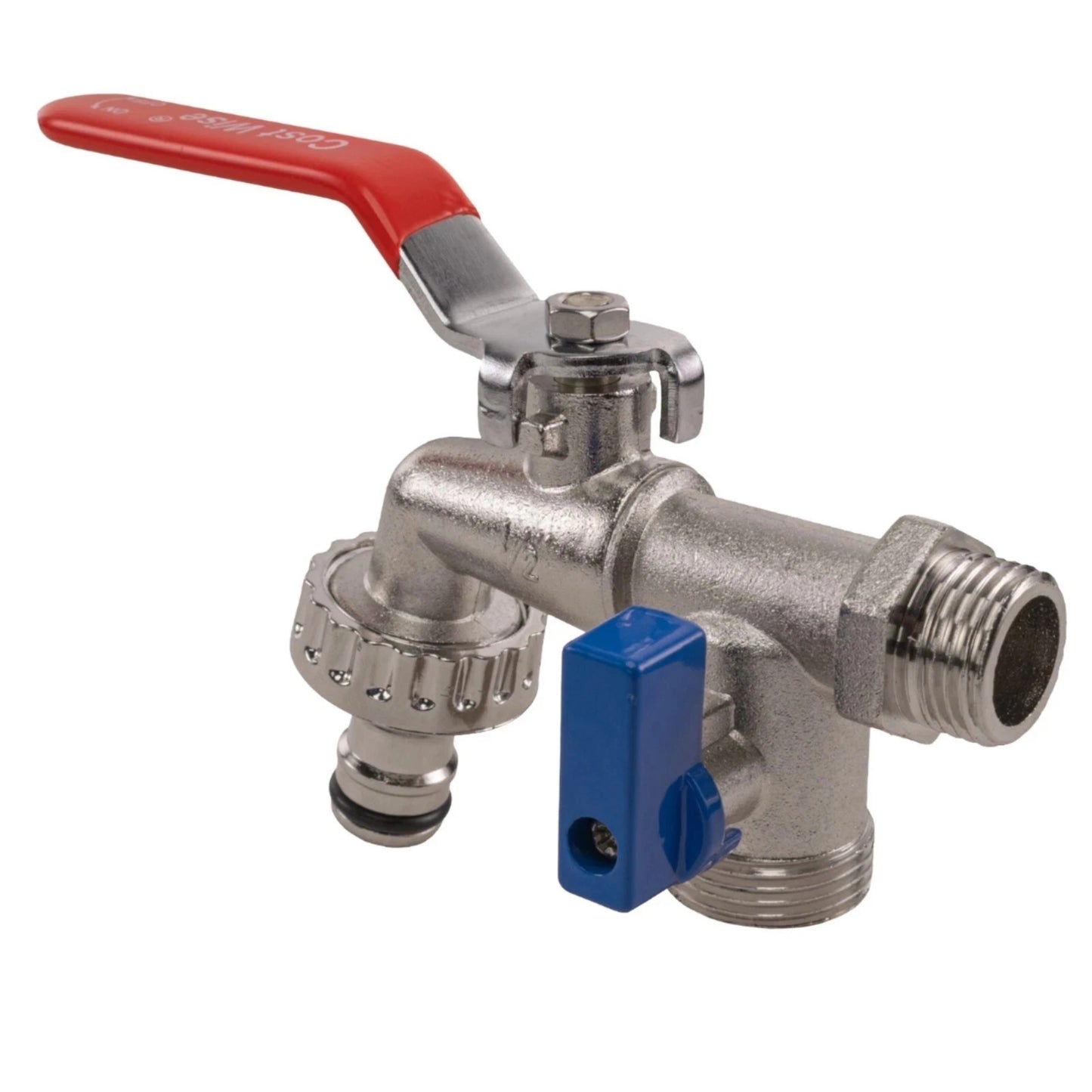 Outdoor Metal Double Garden Tap – 1/2" or 3/4" Inlet | Lever Valves & Hose Connectors
