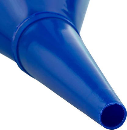 Blue Angled Fuel Funnel – With fine mesh filter for easy refilling – Antistatic Lightweight Funnel – Practical and Versatile – Angled design