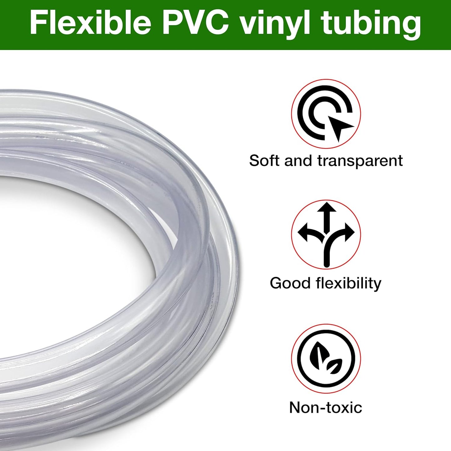 Flexible Hose Pipe 16mm Inside Diameter 20mm Outside Diameter – 4 Metres Clear PVC Food Grade Clear Plastic Tube for Fish Food, Engineering, Food Industry