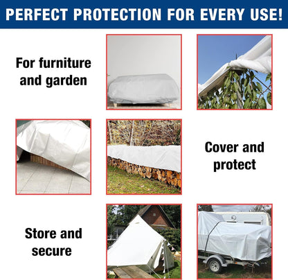 Heavy Duty White Tarpaulin – Durable, Waterproof & UV Resistant