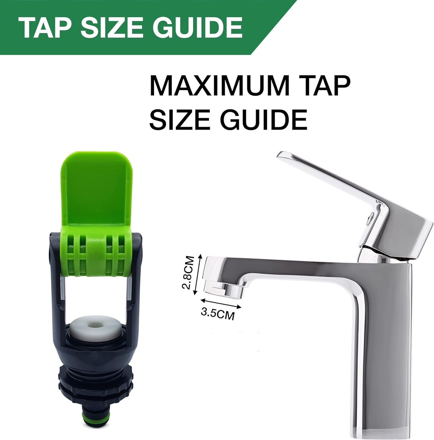 Universal Tap Connector Adapter Mixer Indoor and Outdoor | Adjustable and Click-Lock | Includes Bonus Female Connector for 1/2" or 5/8" Hose
