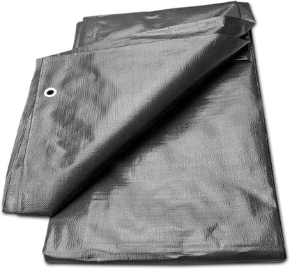 Grey Tarpaulin – Waterproof & Heavy Duty 200 GSM Tarp – Large, Durable Tarp for Car, Garden, Home