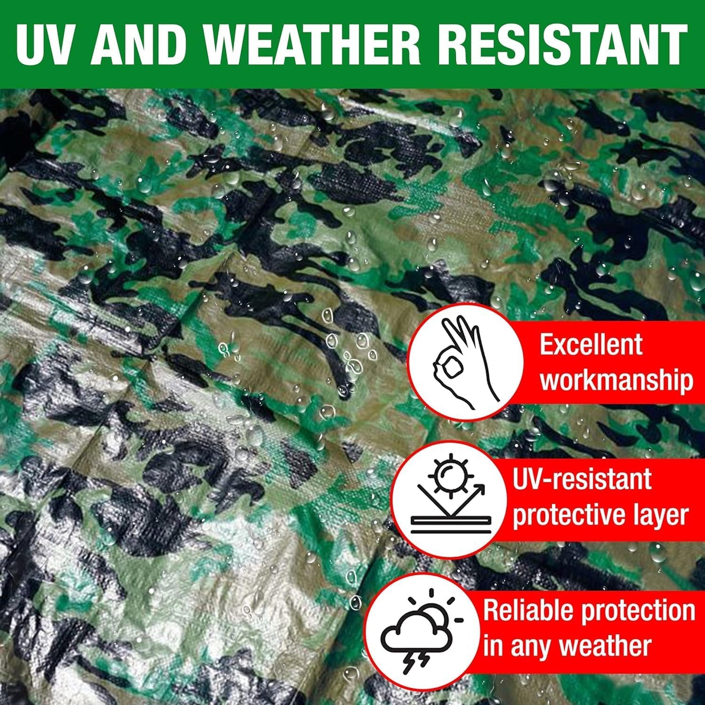 MYPURECORE Camouflage Tarpaulin – Multi-Use Tarp Sheet for Camping, Fishing, Bird Watching & Garden