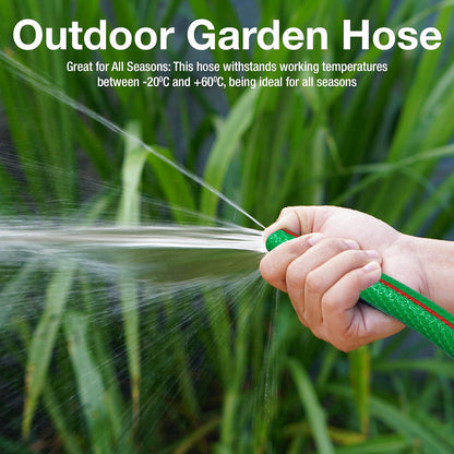 Premium Garden Hose with 2 Hose Connectors – Green Flexible Hose for All Seasons Use – 6-Layer PVC Hose with Durable Reinforcement – 3m Pressure Hose Ideal for Watering, Gardening.