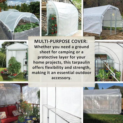 MYPURECORE Clear Waterproof Tarpaulin – Heavy Duty 100GSM Multi-Purpose Tarp