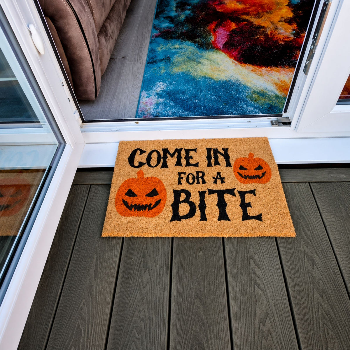 Halloween Coir Door Mat – Non-Slip, Absorbent, Eco-Friendly – 3 Spooky Designs