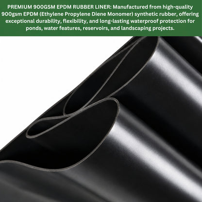 Pond Liner EPDM Rubber Heavy Duty Waterproof 900GSM & Underlay Set Fish Pond Water Feature